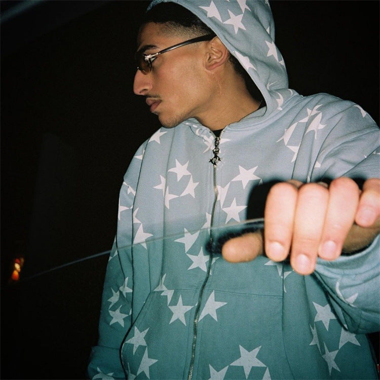 Stars Zip Hooded Sweatshirt