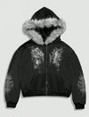 Punk Printed Fur Hoodie