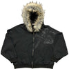 Y2K Graphic Fur Hooded Sweater