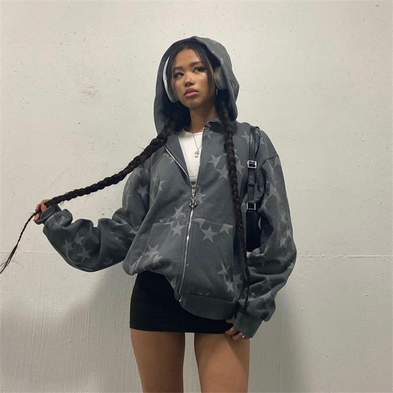 Stars Zip Hooded Sweatshirt
