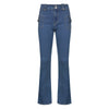 Flared Low Rise Jeans Button Pocket