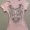 Y2K Graphic V-neck Slim Tee