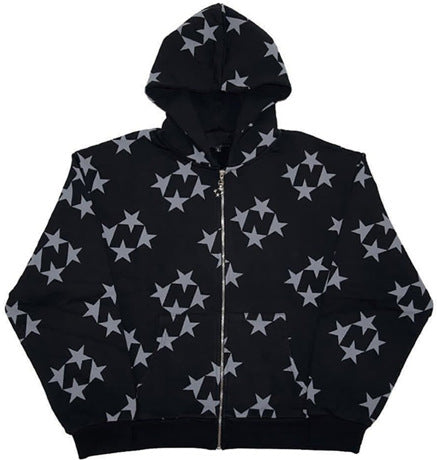 Stars Zip Hooded Sweatshirt