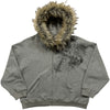 Y2K Graphic Fur Hooded Sweater
