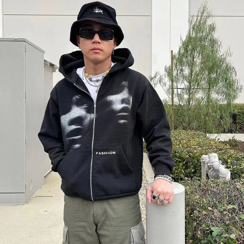 Y2K Zip Hoodie Fashion