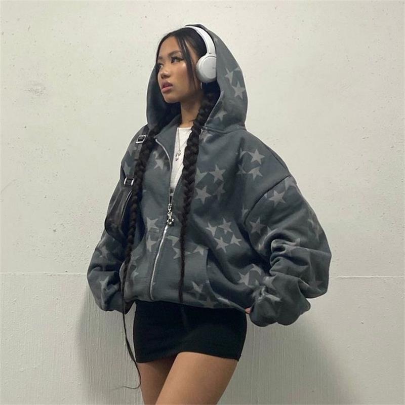 Stars Zip Hooded Sweatshirt