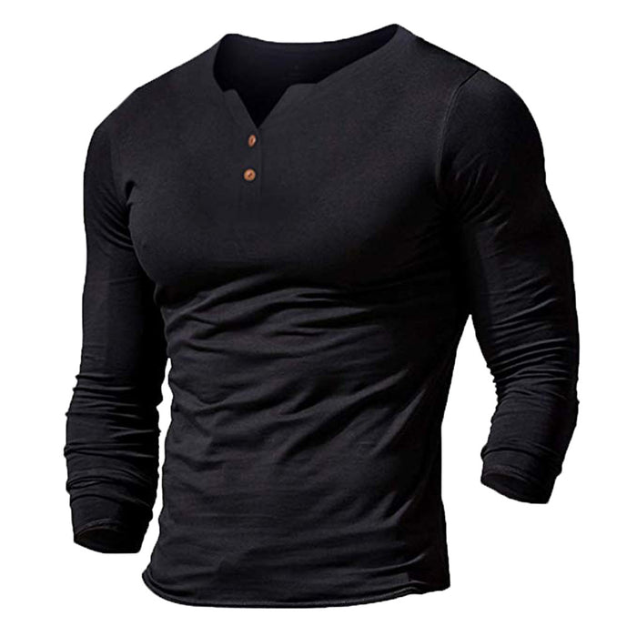 Slim Fit V-Neck Long-sleeved Tee