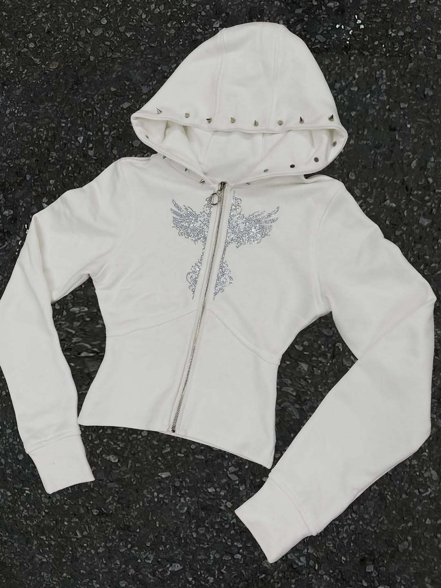 Y2K Harajuku Gerade Kapuzenjacke